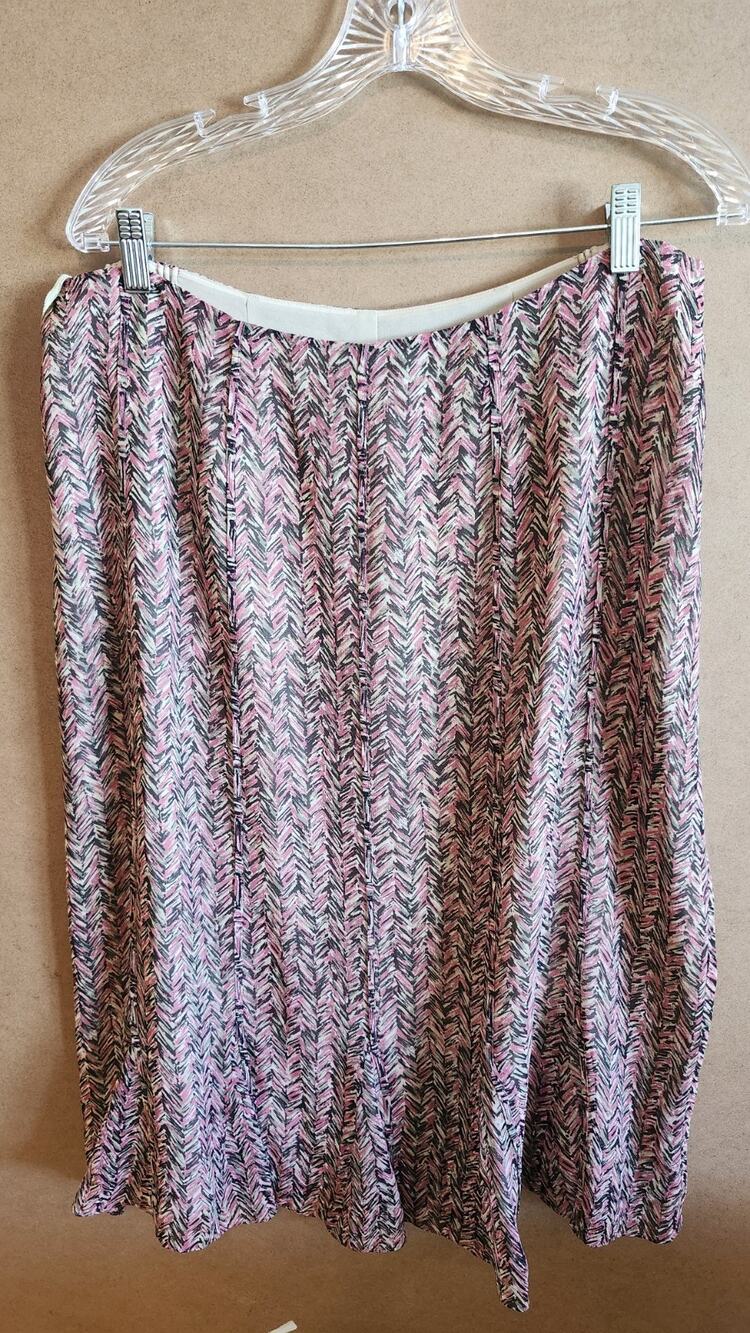 Jones New York Collection 100% Silk Geometric Print Skirt Y2K Size 16 wb32